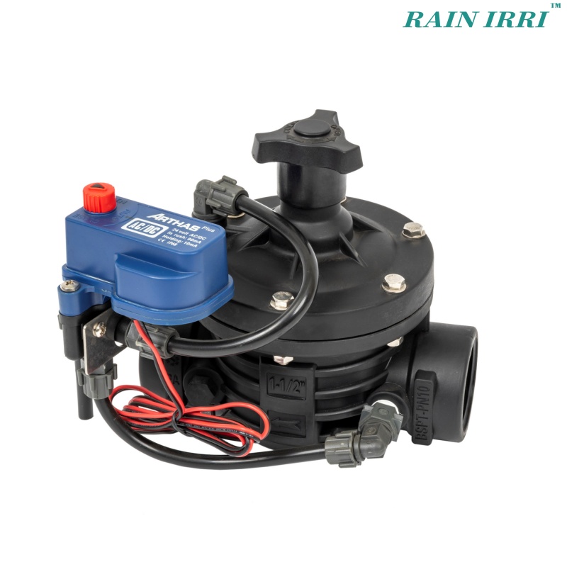 Rainirri JF32SC T Tipo Material de nylon Agricultura Válvula de interruptor de riego con control de solenoides