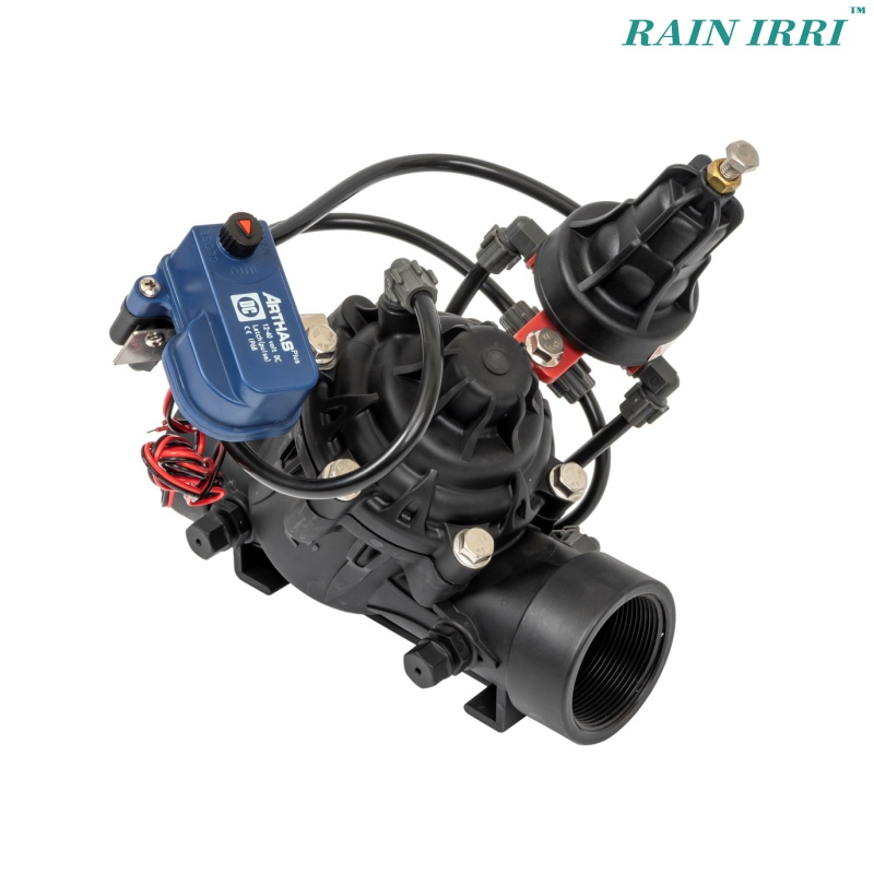 Rainirri JF50PRC Material de nylon Agricultura Válvula de presión de línea de riego con control de solenoides