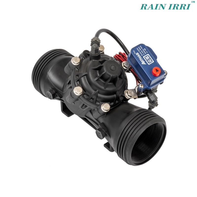 Rainirri JF32SC T Tipo Material de nylon Agricultura Válvula de interruptor de riego con control de solenoides