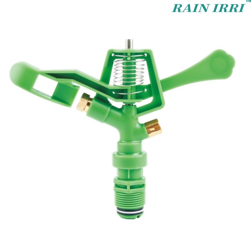Rainirri ajustable y wholecircle de plástico rociador de impacto giratorio para el sistema de riego de jardín y agricultura