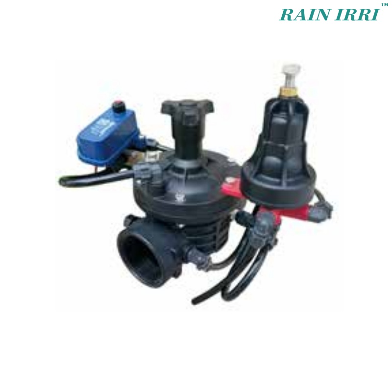 Rainirri JF50PRC Material de nylon Agricultura Válvula de presión de línea de riego con control de solenoides